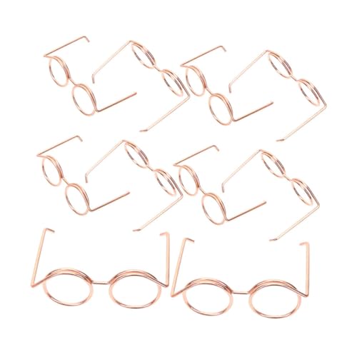 Vaguelly 10 Stück Mini Puppenbrillen Zubehör Teiliges aus Metall Runde Design Brillen für Puppen Outfits Kreative Deko und Fotografie Requisiten für Puppenliebhaber und von Vaguelly