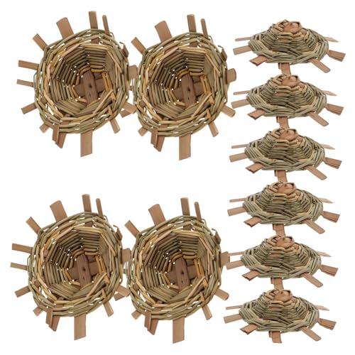 Vaguelly 10 Stück Mini Woven Straw Hats Dekorative Puppenhüte aus Robustem Material für DIY Projekte Fotografie und Bastelarbeiten Leicht und Langlebig von Vaguelly