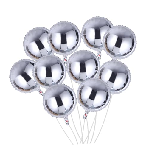 Vaguelly 10 Stück Runde Folienballons Silber Heliumgeeignet Wiederverwendbar Stabile Partydeko für Valentinstag Hochzeit Geburtstag Jubiläum von Vaguelly