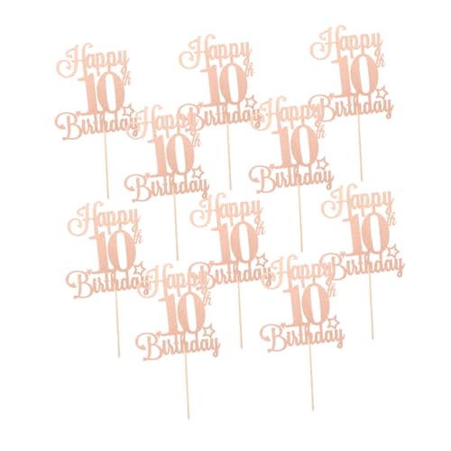 Vaguelly 10 Stück Teiliges Glitzer Cupcake Topper Cheers To Years Leichtere Funkelnde Geburtstagskuchenstecker für Party Jubiläumsdekoration von Vaguelly