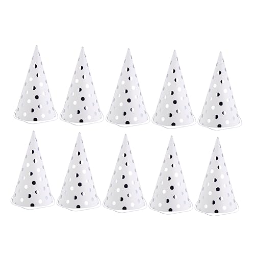 Vaguelly 10 Stück Teiliges Kindergeburtstagsparty Papier Dreieckshüte mit Silbernen Glitzertstreifen und Punkten Sichere Bequeme Partyhüte für Jungen und Mädchen Dekorativ und Rutschfest Vaguelly 10 Stück Teiliges Kindergeburtstagsparty Papier Dreieckshüte mit Silbernen Glitzertstreifen und Punkten Sichere Bequeme Partyhüte für Jungen und Mädchen Dekorativ und Rutschfest von Vaguelly