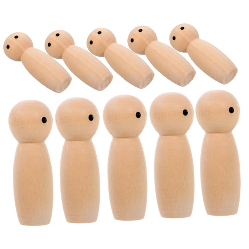 Vaguelly 10 Stück Unbemalte Holzsteckpuppen Diy Holzfiguren für Kreative Bastelideen Mini Holzpuppen zum Bemalen und Gestalten für Diy Projekte und Heimdekoration Vaguelly 10 Stück Unbemalte Holzsteckpuppen Diy Holzfiguren für Kreative Bastelideen Mini Holzpuppen zum Bemalen und Gestalten für Diy Projekte und Heimdekoration von Vaguelly