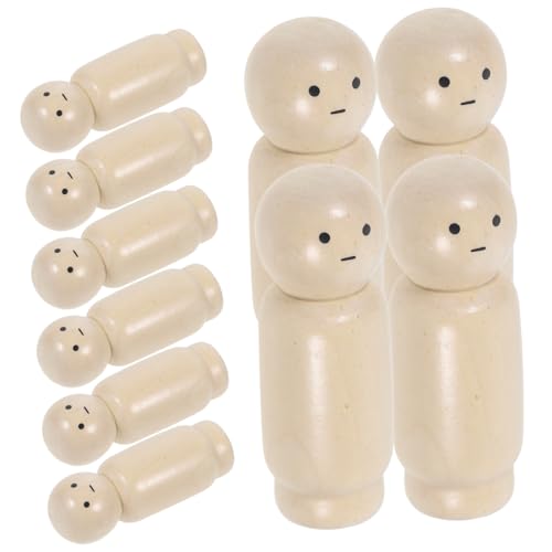 Vaguelly 10 Stück Unfertige Holzfiguren zum Bemalen Diy Peg Dolls für Kreative Bastelprojekte für Bastelenthusiasten Vaguelly 10 Stück Unfertige Holzfiguren zum Bemalen Diy Peg Dolls für Kreative Bastelprojekte für Bastelenthusiasten von Vaguelly