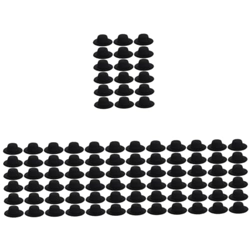 Vaguelly 100 STK Mini-Hut Narr Miniatur-Puppenhüte Dolls for puppenhaar Mützen für Männer Tischdekoration Schwarze Formale Miniaturhüte formelle Mini-Hüte zum Selbermachen automatisch von Vaguelly