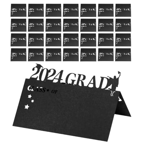 Vaguelly 100 Stck. Tischkarten zur Graduierung Platzkarten für Abschlussfeiern Dekorative Namenskarten für Tischdekoration Vielseitig Einsetzbar Schwarz Einzigartiger Stil von Vaguelly