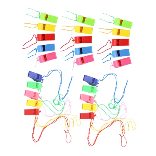 Vaguelly 100 Stück Bunte Pfeifen mit Lanyard Kunststoff Schiedsrichterpfeife für Sport Spiele und Partys für Fußballfans Party Goodies und Themenfeiern Vaguelly 100 Stück Bunte Pfeifen mit Lanyard Kunststoff Schiedsrichterpfeife für Sport Spiele und Partys für Fußballfans Party Goodies und Themenfeiern von Vaguelly