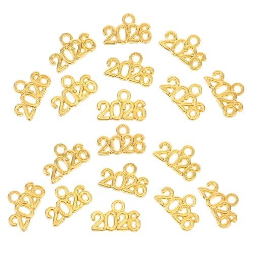 Vaguelly Trendy Schlüsselanhänger- 100 Stück Legierungsanhänger Für Schmuck Zinklegierung Bastelbedarf Jahr 2026 Dekoration von Vaguelly