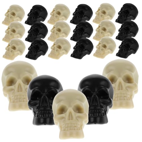 Vaguelly 100 Stück Schädel-Verzierung Halloween Dekoration Halloween Foto Requisiten Schüttgut Totenkopfkopf zum Basteln Mini -Tischdekoration Schädel für die Dekoration Plastik von Vaguelly