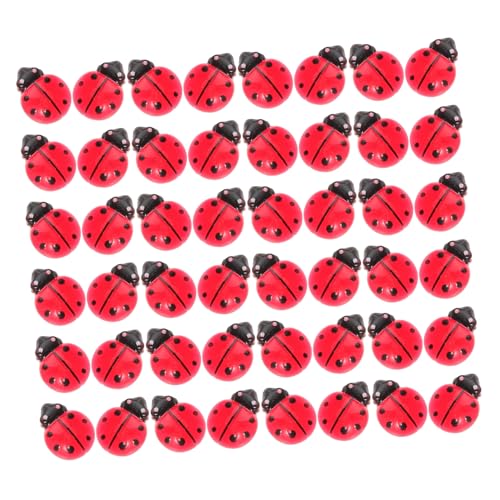 Vaguelly 100 Stück Sieben Sterne Marienkäfer Ornament Marienkäfer Zubehör Kleine Figuren Raupenaufkleber Tier Glasperlen Kuchen Bastelgruppe Künstliche Würmer Naturaufkleber von Vaguelly