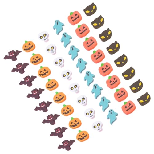 Vaguelly 100 Stück Süße Radiergummis im Halloween Design Cartoon Radiergummis für Schule und Partys als Mitgebsel Gruselige Formen Wie Kürbis Fledermaus und von Vaguelly