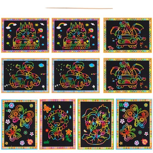 Vaguelly 10St magisches kratzbuch kindermalbuch Party für Paint Kinderkratzer Bilderbuch Bildungskratzbilderbuch Schmierpapier Rubbelkarten Kunsthandwerk Vaguelly 10St magisches kratzbuch kindermalbuch Party für Paint Kinderkratzer Bilderbuch Bildungskratzbilderbuch Schmierpapier Rubbelkarten Kunsthandwerk von Vaguelly