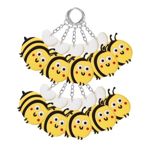 Vaguelly 10Stücke Cartoon Bienen Schlüsselanhänger Kreative Anhänger für Taschen Geldbörsen und Autos Niedliche Biene Dekoration Perfektes für Freunde Vaguelly 10Stücke Cartoon Bienen Schlüsselanhänger Kreative Anhänger für Taschen Geldbörsen und Autos Niedliche Biene Dekoration Perfektes für Freunde von Vaguelly