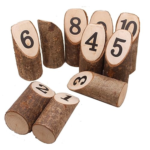 Vaguelly 10Stücke Mini Holzstümpfe Tischnummern Rustikale Tischdekoration für Hochzeiten Geburtstagsfeiern Babypartys Einzigartige Holzornamente für Stilvolle Feiern von Vaguelly