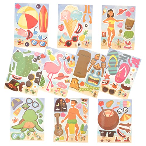 Vaguelly 10blatt Hawaii Aufkleber wasserdichte Strand-Sticker Für Wasserflaschen Laptops Und Dekoration Sommerliche Cactus Designs Für Und Partys von Vaguelly