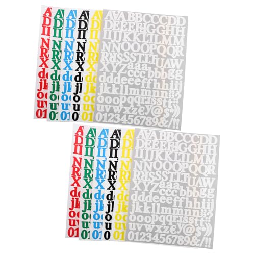Vaguelly 12 Blatt Diy Buchstaben und Zahlen Aufkleber Selbstklebende Alphabet Sticker für Scrapbooking Flaschen Laptops und Mehr und Vielseitig Einsetzbar von Vaguelly