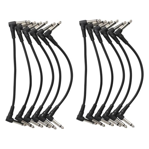 Vaguelly 12 Stück Guitar Patchkabel Schwarze Verbindungskabel für Effektpedale Leicht und Langlebig für Gitarre und Bass Einfach zu Bedienen Design für Performance von Vaguelly