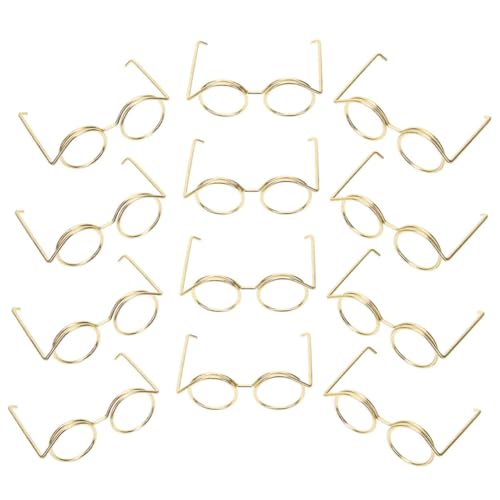 Vaguelly Trendy Mini-Brillen 12 Stück Metall-puppenbrille Ohne Linse Modische Requisiten Für Passende Puppen-Outfits von Vaguelly