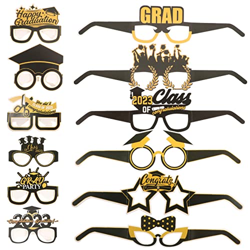 Vaguelly 12 Stück Teiliges Graduation Photo Props Papierbrillen Abschluss Party Dekoration Lustige Graduation Brillen für Unvergessliche Fotos bei Abschlussfeiern Vaguelly 12 Stück Teiliges Graduation Photo Props Papierbrillen Abschluss Party Dekoration Lustige Graduation Brillen für Unvergessliche Fotos bei Abschlussfeiern von Vaguelly