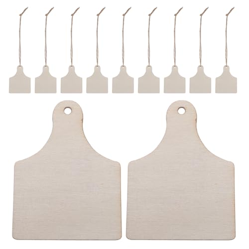 Vaguelly 120 Sets Mini-Schneidebretter aus Holz, Bastelschild, Weihnachtsbaum-Hängeornament, unvollendetes Schneidebrett aus Holz, Ausschnitt, DIY, leeres Etikett, rechteckiges Paddel für von Vaguelly