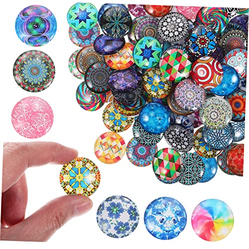Vaguelly 120 Stück Gemischte Cabochons Runde Steine DIY Schmuckzubehör für Ohrringe Schlüsselanhänger für Kreative Bastelprojekte von Vaguelly