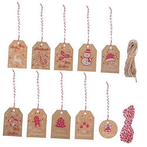 Vaguelly 120 Stück Vintage Kraftpapier Anhänger Dekorative Hängende Etiketten für Weihnachten und DIY mit Schnüren für Bastelprojekte und Geschenkanhänger von Vaguelly
