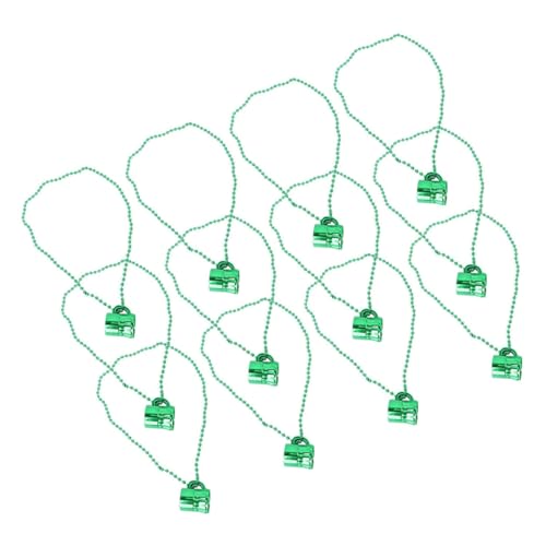 Vaguelly 12St grünes Weinglas Festival-Halskette st. Patricks Day Partyzubehör St Patrick's Day Halskette st. Patrick's Day Partyzubehör st. Patricks Day Anhänger Perlenkette Plastik Green von Vaguelly
