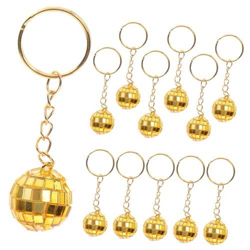 Vaguelly 12Stücke Spiegel Disco Kugel Schlüsselanhänger Goldene Mini Discokugeln Für Partygeschenke Halloween Dekorationen Und Weihnachtsgeschenke Jahre von Vaguelly