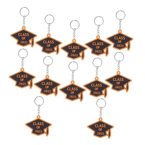 Vaguelly 12pcs Klasse Des Abschlusses Schlüsselbund Inspirierender Schlüssel Ringanhänger Für Schüler Andenken, Die Für Ihn Ihre Abschlussfeiern Versorgt, Schwarz Golden von Vaguelly