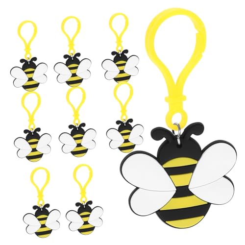 Vaguelly 12St Biene Schlüsselanhänger Partyzubehör zum Biene Taschenanhänger Geschenke Geldbörsen Schlüsselbund Tasche Schlüsselanhänger Tier kleines Geschenk Bienenwabe schmücken Baby PVC von Vaguelly