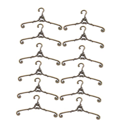 Vaguelly 12stücke Mini Kleiderbügel Für Puppen Vintage Kleiderständer Für Puppenhaus Kleidung Für Organisation Von Puppenkleidung Antikbronze von Vaguelly