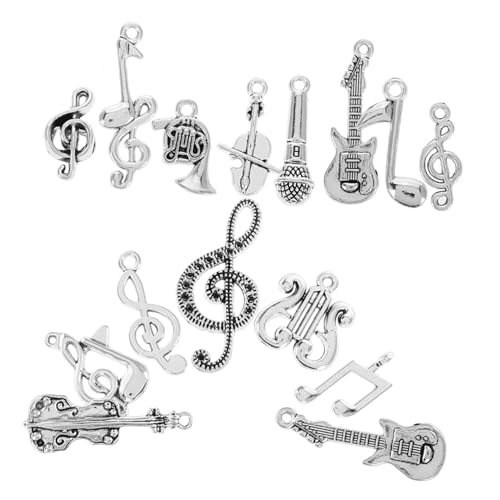 Vaguelly 14 Stück Handgemachte Violin Charms Kreative DIY Musiknoten Anhänger für Schmuckherstellung Einzigartige Instrumentenaccessoires für Musikliebhaber von Vaguelly