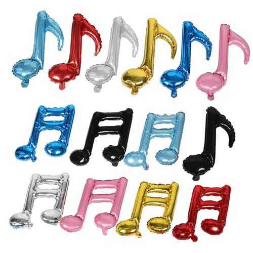 Vaguelly 14 Stück Teiliges Musiknoten-folienballon- Einzelne und Doppelte Noten Aluminiumfolie Langlebig Lebendige Farben Musikparty-dekoration für Geburtstage Babypartys Konzerte Stilvoll von Vaguelly