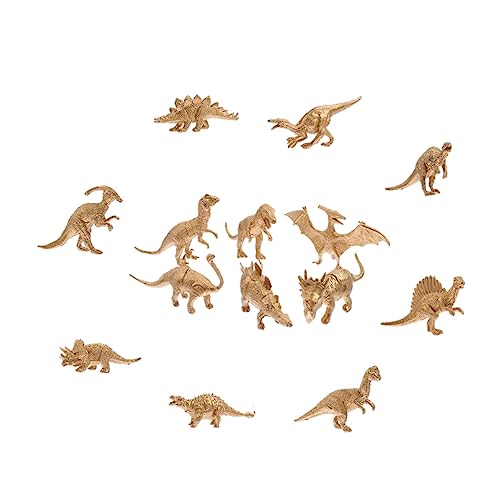 Vaguelly 14St goldenes Dinosauriermodell Tischdekoration Mini-Tierfiguren Goldene Dinosauriermodelle Dekorative Dinosaurierfiguren Spielzeuge Kinderspielzeug Kindersimulation Dinosaurier von Vaguelly