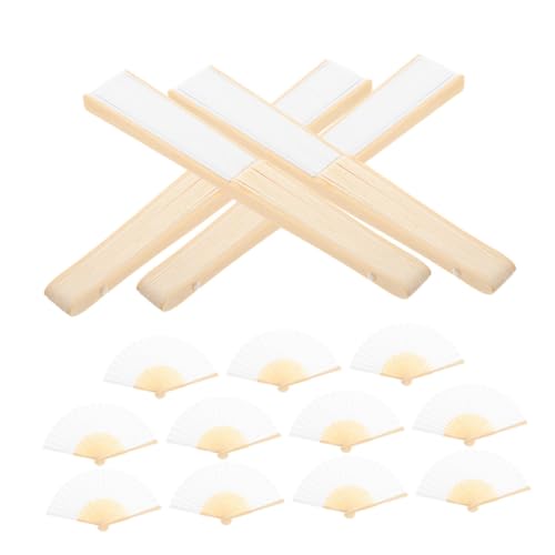 Vaguelly 15 Stück Teiliges Weiße Faltbare Papierfächer aus Diy Handfächer mit Leerer Oberfläche für Hochzeit Party Festivaldekoration Vielseitig Robust und Elegant von Vaguelly