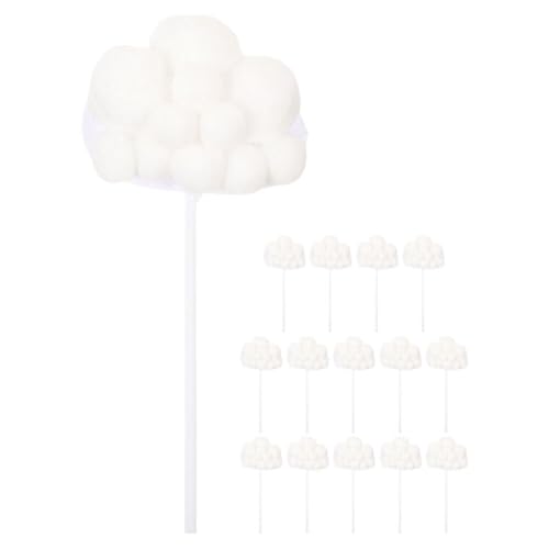 Vaguelly 15 Stück Wolken-Cupcake-Topper Papierkugeln Wolkenförmige Dessert-Picks Kuchendekoration Ballonbälle Kuchen-Cupcake-Topper Cupcake-Picks Für Babyparty Weiß von Vaguelly