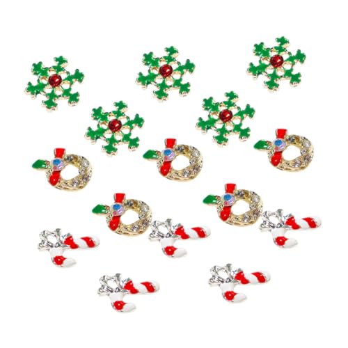 Vaguelly 15Stücke Teiliges Weihnachts Nagelcharms Aus Legierung Für Maniküre Dekorationen Für Salon Und DIY Nail Art Funkelnde Designs Für Festliche Nägel Vaguelly 15Stücke Teiliges Weihnachts Nagelcharms Aus Legierung Für Maniküre Dekorationen Für Salon Und DIY Nail Art Funkelnde Designs Für Festliche Nägel von Vaguelly