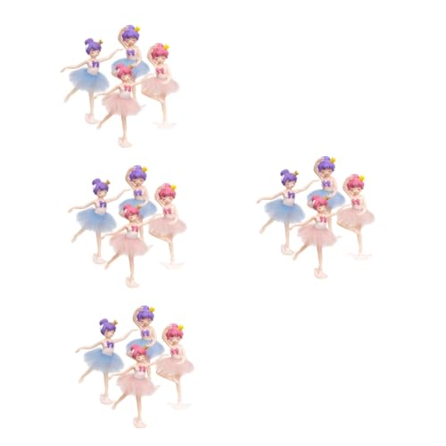 Vaguelly 16 Stk Ballerina-mädchen Desktop-zubehör Tischzubehör Kuchendekorationen Statue Schmücken Wohnkultur Heimzubehör Miniaturfiguren Dessert-topper Autoschmuck Schreibtisch Pvc Muffin von Vaguelly