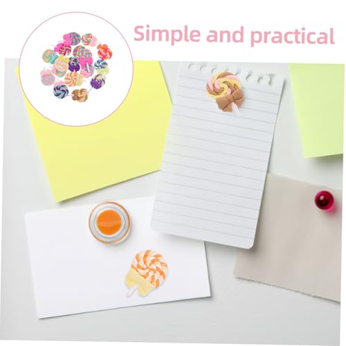 Vaguelly 17 Stück Teiliges Polymer Clay Lollipop mit Niedlichen Schleifenanhängern Realistische Mini Bonbons für DIY Schmuckherstellung und Scrapbooking Vielseitige Bastelperlen für von Vaguelly