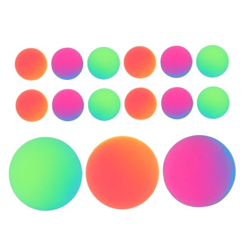 Vaguelly 18 Stück Bunte elastische Gummibälle Gefälligkeiten für Schulpartys Bälle hüpfen bunte Gummibälle Klasse Preise Partygeschenke für den Karneval Klasse Gastgeschenke Karnevalspreise von Vaguelly
