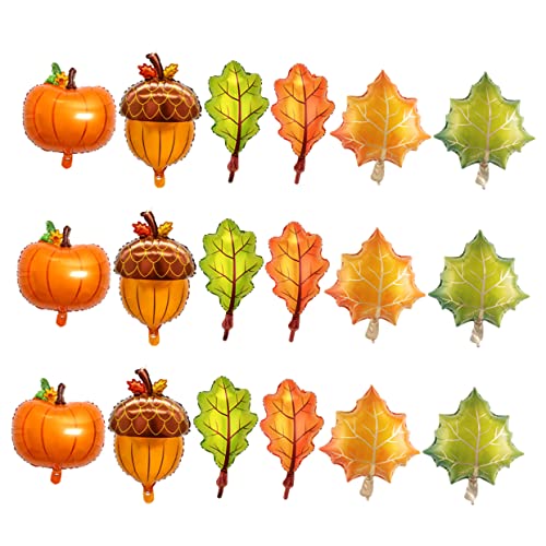 Vaguelly 18 Stück Teiliges Herbst Thanksgiving Ballonbogen Kit mit Kürbis Ahornblättern und Deko für Partys Hochzeiten und Erntedankfeste von Vaguelly