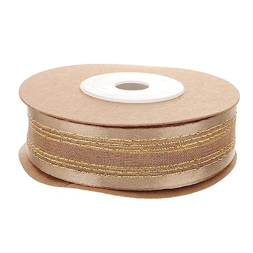 Vaguelly 1Rolle Goldenes Geschenkband aus Satin für Hochzeit und Dekoration Transparentes Organza Ribbon für Geschenkverpackung und DIY Projekte Feierliche Anlässe von Vaguelly
