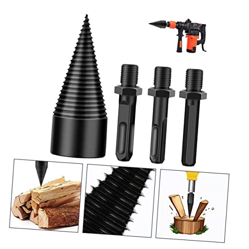 Vaguelly 1Satz Holzspalterbohrer Hochwertiger Stahl Kegelbohrer mit Griffen für Effektives Holzspalten für Zuhause Camping und Bauernhof von Vaguelly