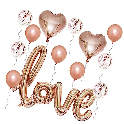 Vaguelly 1Satz Romantisches Partyballon Set Für Hochzeit Und Valentinstag Perl Milchlatex Konfetti Luftballons Herzballons Und Love Banner von Vaguelly