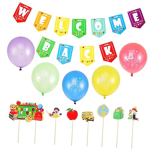 Vaguelly 1Satz Willkommen Zurück Zur Schule Dekorationsset Buch Luftballons Und Banner Für Fröhliche Schulanfang Feiern Für Einfache Installation Vaguelly 1Satz Willkommen Zurück Zur Schule Dekorationsset Buch Luftballons Und Banner Für Fröhliche Schulanfang Feiern Für Einfache Installation von Vaguelly