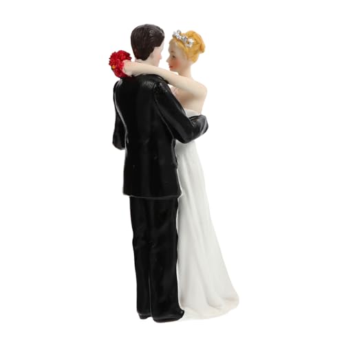 Vaguelly 1Stk Schmuck für Braut und Bräutigam Hochzeitspaar Figur Braut- und Bräutigam-Kuchenaufsatz-Figur essbar hochzeitsdeko the wedding party Topper aus Kunstharz Hochzeitstortenaufsatz von Vaguelly