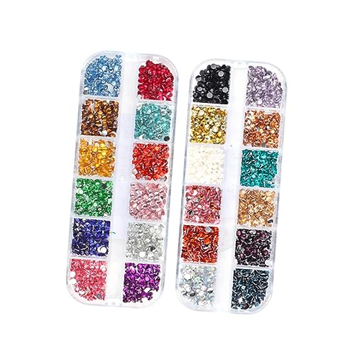 Vaguelly 2 Boxen Nagelfarbe Diamantschmuck Glänzend Reize Maniküre Dekoration Funkeln Nageldekorationen Für Nagelkunst Nagelkunstzubehör Nagelbolzen Poly Maniküre-verzierung Colorful Harz von Vaguelly