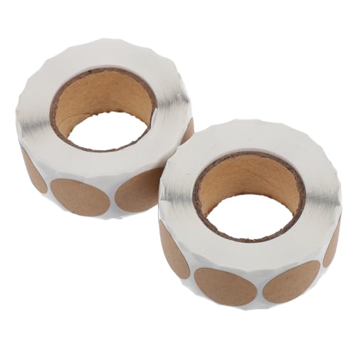 Vaguelly 2 Rollen Aufkleber für Backetiketten Umschlagaufkleber Aufkleber für Briefumschläge runde Aufkleber Etiketten zum Backen von Aufklebern Papier Khaki von Vaguelly