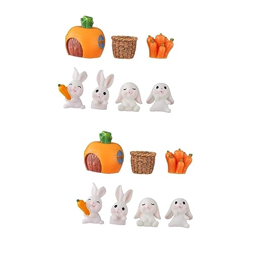 Vaguelly 2 Sätze Kuchendekoration Miniatur-Kaninchenfigur kleine Kaninchenstatue Jahr der Hasenfigur hasenfiguren animal figures gartendeko Spielzeughase Miniaturkaninchen schmücken PVC von Vaguelly