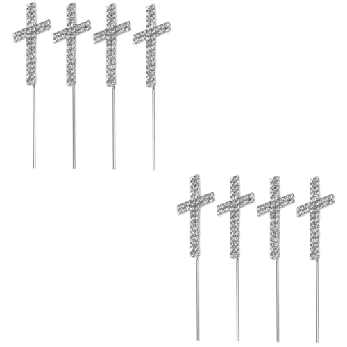 Vaguelly 2 Sets Chic Kreuz Kuchen Topper Kuchen Einsatz Stakes Party Dekorationen Kuchen Dekorationen Photo Booth Sticks 4 Stücke * 2 von Vaguelly