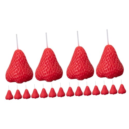 Vaguelly 2 Sätze Teiliges Set Erdbeer Duftkerzen Aromatherapie Kerzen Für Hochzeiten Partydekoration Realistische Essenskerzen Leuchtendem Rot Für Entspannende 9 Stücke * 2 von Vaguelly